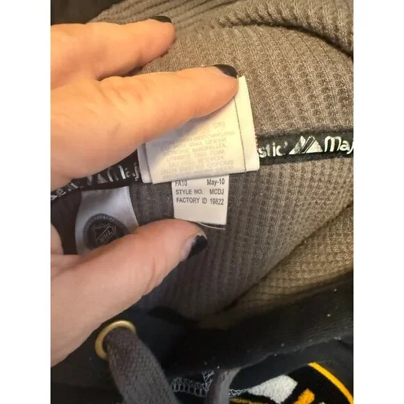 Boston Bruins Majestic NHL Hoodie Sweatshirt Waffle Knit Lined Size L Eastern Co - Picture 3 of 16